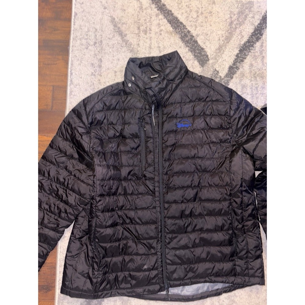 Disney Quiksilver Lightweight Puffer Jacket Black Blue Logo Women's Medium